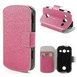 Samsung Galaxy Xcover 2 Stylisches, edles Leder Case mit Kreditkartenschlitz - rosa