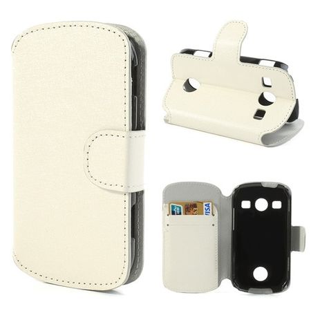 Samsung Galaxy Xcover 2 Stylisches, edles Leder Case mit Kreditkartenschlitz - weiss