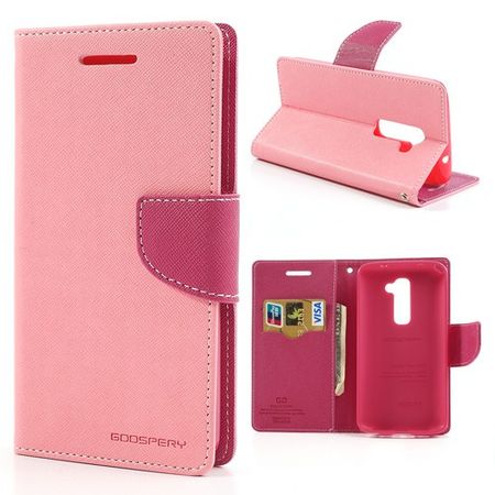 LG Optimus G2 Modisches Leder Case mit Standfunktion - rosa/pink