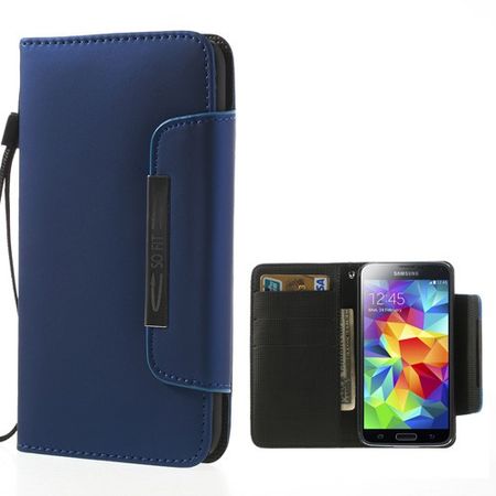 Samsung Galaxy S5 Mattes Leder Case - blau