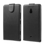 Nokia Lumia 1320 Leder Flip Case mit Litchimuster - schwarz