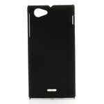 Sony Xperia J Gummiertes Hart Plastik Case - schwarz