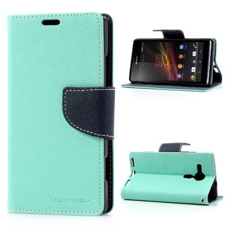 Goospery - Sony Xperia SP Hülle - Handy Bookcover - Fancy Diary Series - mint/navy