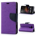 Goospery - Sony Xperia SP Hülle - Handy Bookcover - Fancy Diary Series - purpur/navy