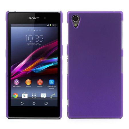Sony Xperia Z1 Gummiertes Hart Plastik Case - purpur