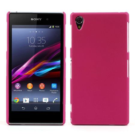 Sony Xperia Z1 Gummiertes Hart Plastik Case - rosa
