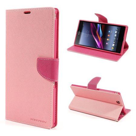 Goospery - Sony Xperia Z Ultra Hülle - Handy Bookcover - Fancy Diary Series - rosa/pink