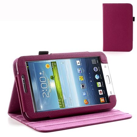 Samsung Galaxy Tab 3 7.0 Magnetisches Leder Case mit Litchi Textur - rosa