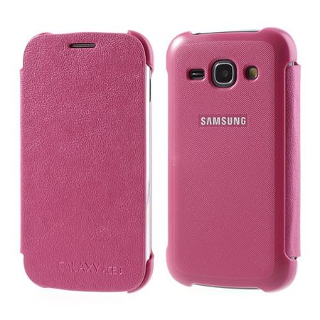Samsung Galaxy Ace 3 Leder Flip Case - rosa