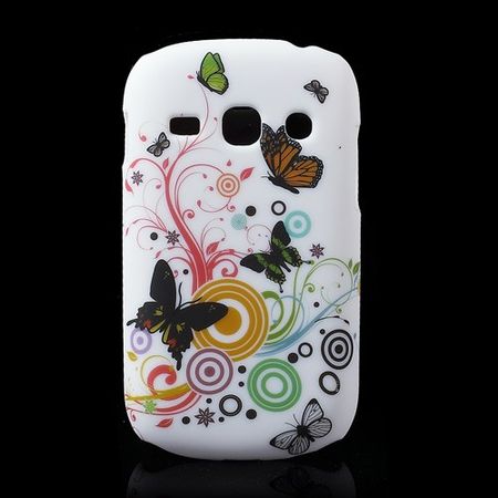 Samsung Galaxy Frame Hart Plastik Case mit Schmetterlingen und farbigem Muster