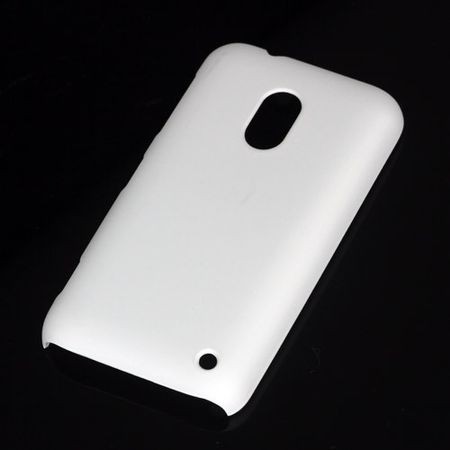 Nokia Lumia 620 Gummiertes Hart Plastik Case - weiss