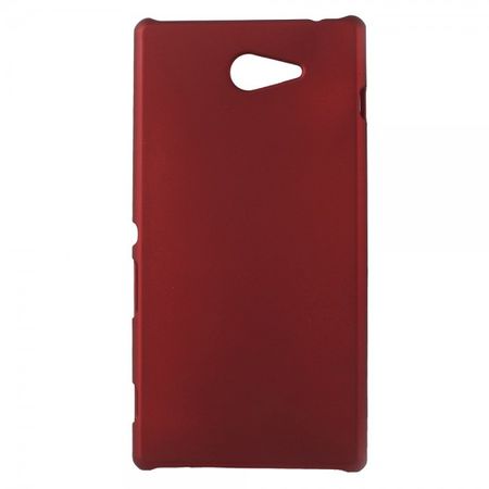 Sony Xperia M2 Gummiertes Hart Plastik Case - rot