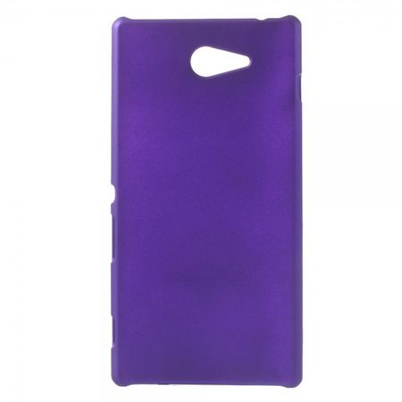 Sony Xperia M2 Gummiertes Hart Plastik Case - purpur