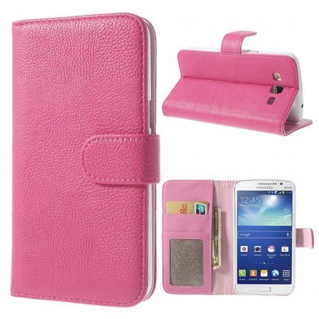 Samsung Galaxy Grand 2 Duos Leder Case mit Litchimuster - rosa
