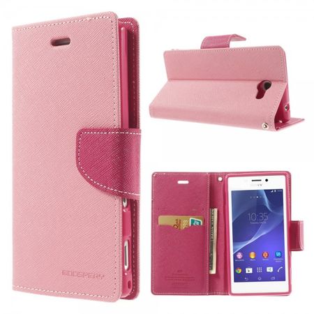 Goospery - Sony Xperia M2/M2 Dual Hülle - Handy Bookcover - Fancy Diary Series - rosa/pink