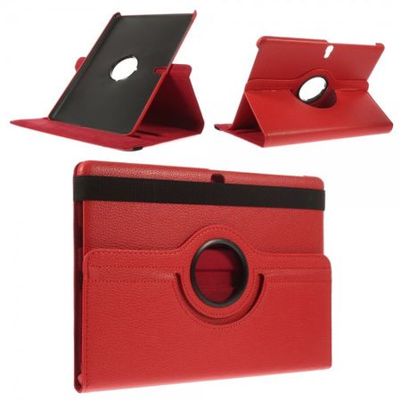 Samsung Galaxy Tab S 10.5 Leder Case 360° rotierbar mit Litchimuster - rot