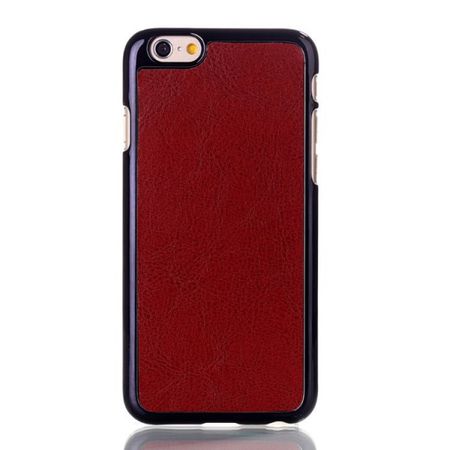 iPhone 6/6S Lederüberzogenes Hart Plastik Case - braun