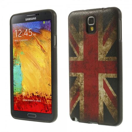 Samsung Galaxy Note 3 Lite/Neo Elastisches Plastik Case mit Union Jack Flagge retro-style