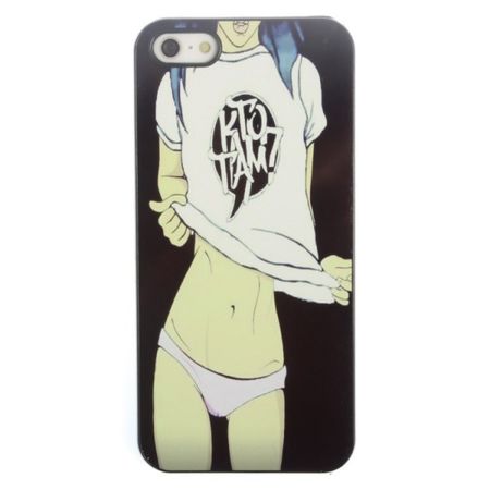 iPhone SE/5S/5 Hart Plastik Case mit Girl in weissem T-Shirt