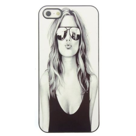 iPhone SE/5S/5 Hart Plastik Case mit Girl mit Sonnenbrille
