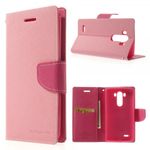 Goospery - LG G3 Hülle - Handy Bookcover - Fancy Diary Series - rosa/pink