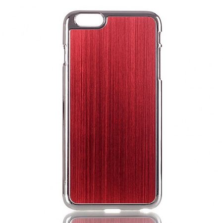 iPhone 6 Plus/6S Plus Hart Plastik Case im Aluminiumlook - rot