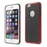 iPhone 6 Plus/6S Plus Elastisches Plastik Case mit Würfelmuster - schwarz/rot