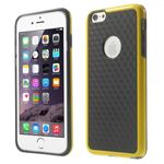 iPhone 6 Plus/6S Plus Elastisches Plastik Case mit Würfelmuster - schwarz/gelb