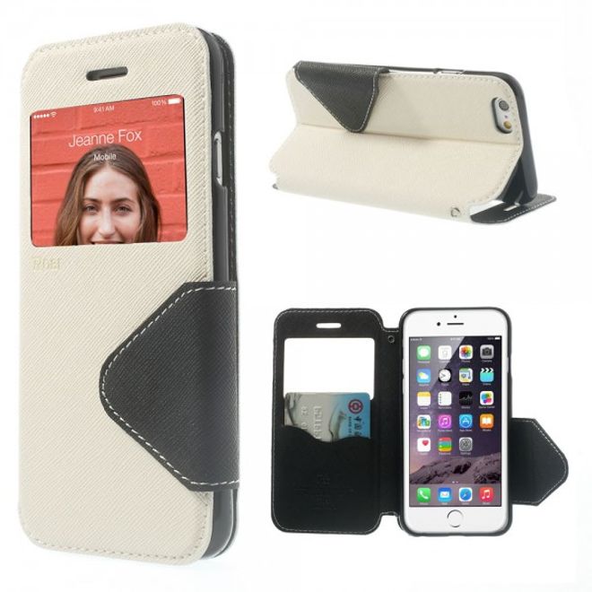 iPhone 6/6S Magnetisches Leder Case mit grosser Öffnung - weiss