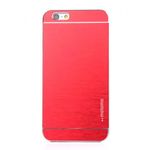 iPhone 6 Plus/6S Plus Gebürstetes Hart Plastik Case im Alu-style - rot