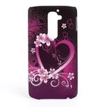 LG Optimus G2 Plastik Case mit Herz und Blumen - schwarz