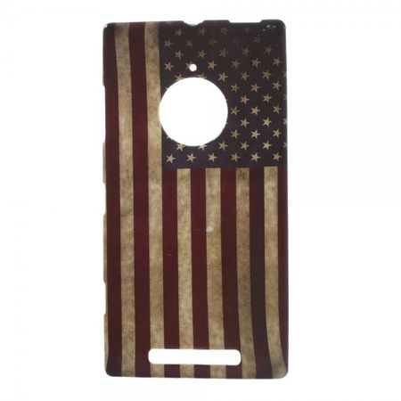 Nokia Lumia 830 Elastisches Plastik Case mit USA Flagge retro-style