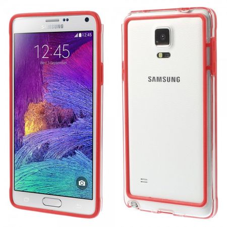 Samsung Galaxy Note 4 Leicht elastischer Plastik Bumper - rot