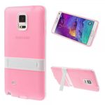Samsung Galaxy Note 4 Hybrid Hart- und elastisches Plastik Case mit Standfunktion - pink