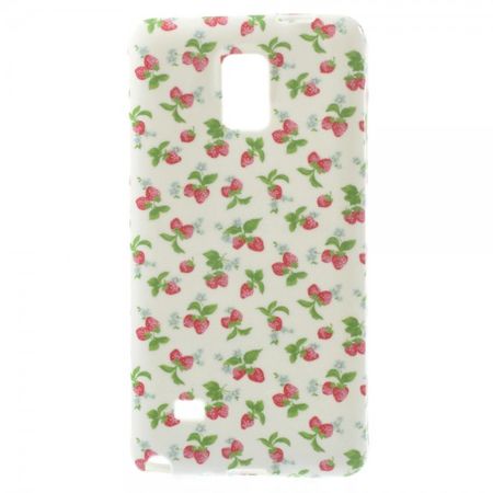 Samsung Galaxy Note 4 Elastisches Plastik Case mit kleinen Erdbeeren