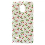 Samsung Galaxy Note 4 Elastisches Plastik Case mit kleinen Erdbeeren