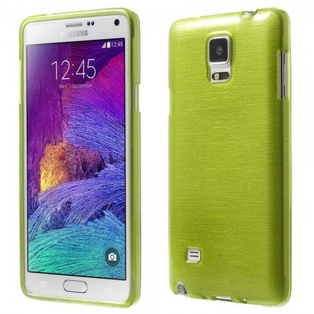 Samsung Galaxy Note 4 Elastisches Plastik Case mit Wischmuster - grün
