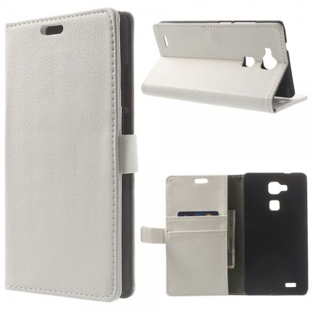 Huawei Ascend Mate7 Leder Case mit Litchimuster - weiss