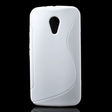 Motorola Moto G (2 Gen) Elastisches Plastik Case S-Shape - weiss