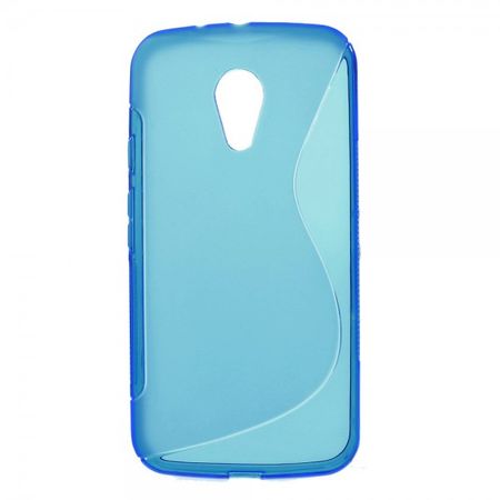 Motorola Moto G (2 Gen) Elastisches Plastik Case S-Shape - blau