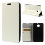 Motorola Moto X (2 Gen) Crazy Horse Leder Case mit Kreditkartenschlitz - weiss