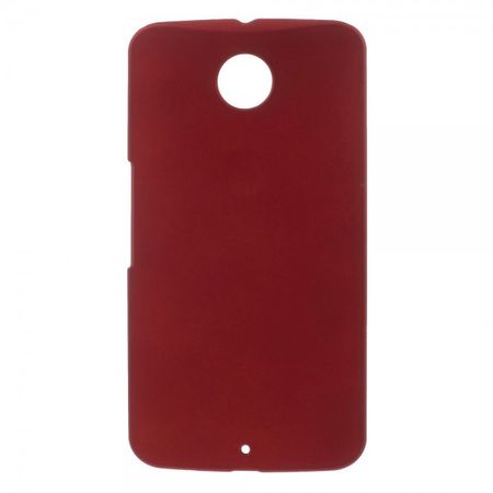 Motorola Nexus 6 Gummiertes Hart Plastik Case - rot