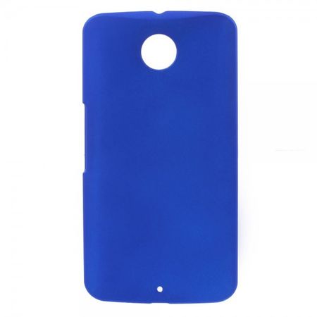 Motorola Nexus 6 Gummiertes Hart Plastik Case - dunkelblau