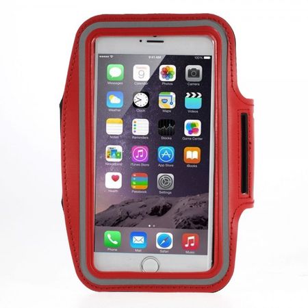 Universal Sport Armband für Smartphones bis 5,5 Zoll (160x85mm) - inkl. Schlüsselfach - rot