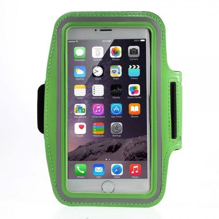 Universal Sport Armband für Smartphones bis 5,5 Zoll (160x85mm) - inkl. Schlüsselfach - grün