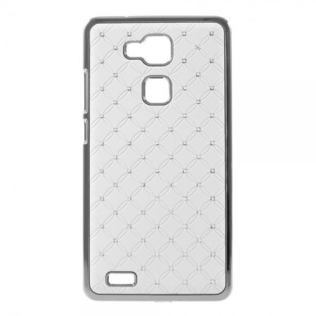 Huawei Ascend Mate7 Hart Plastik Case mit Glitzersteinen - weiss