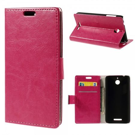 HTC Desire 510 Crazy Horse Leder Case mit Standfunktion - rosa