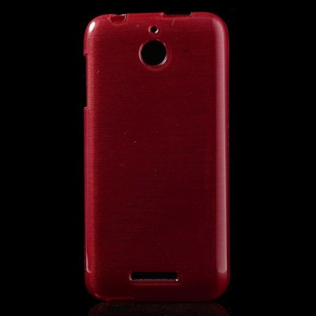 HTC Desire 510 Elastisches Plastik Case mit gebürsteter Oberfläche - rot