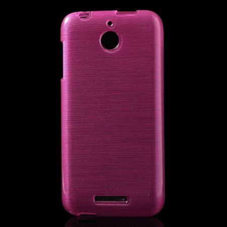 HTC Desire 510 Elastisches Plastik Case mit gebürsteter Oberfläche - rosa