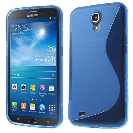 Samsung Galaxy Mega 6.3 Elastisches Plastik Case S-Curve - blau